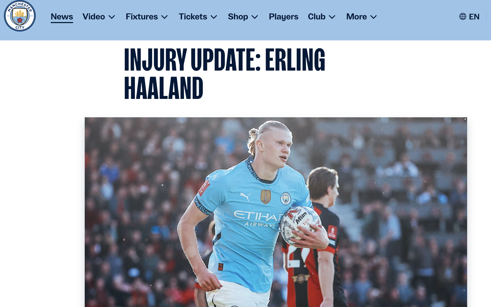 Haaland chấn thương nghỉ hết mùa, Man City công bố tình trạng khẩn cấp