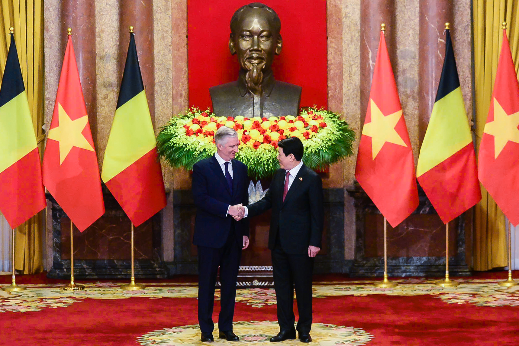 Chủ tịch nước Lương Cường chủ tr&igrave; lễ đ&oacute;n Nh&agrave; Vua Vương quốc Bỉ- Ảnh 8.