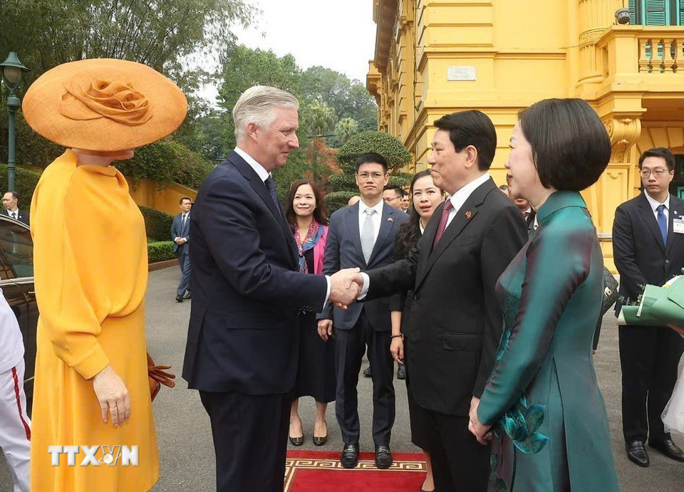 Chủ tịch nước Lương Cường chủ tr&igrave; lễ đ&oacute;n Nh&agrave; Vua Vương quốc Bỉ- Ảnh 3.