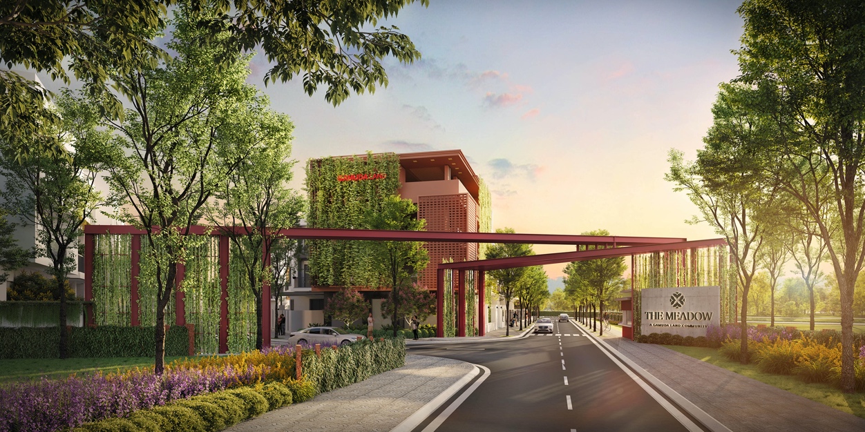 Khan hiếm bất động sản liền thổ khu vực TP HCM- Ảnh 2. A road with a building and trees Description automatically generated