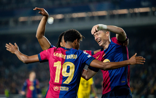 Bộ ba Raphinha - Yamal - Lewandowski thăng hoa cùng thành tích của BarcelonaẢnh: BARCELONA.COM