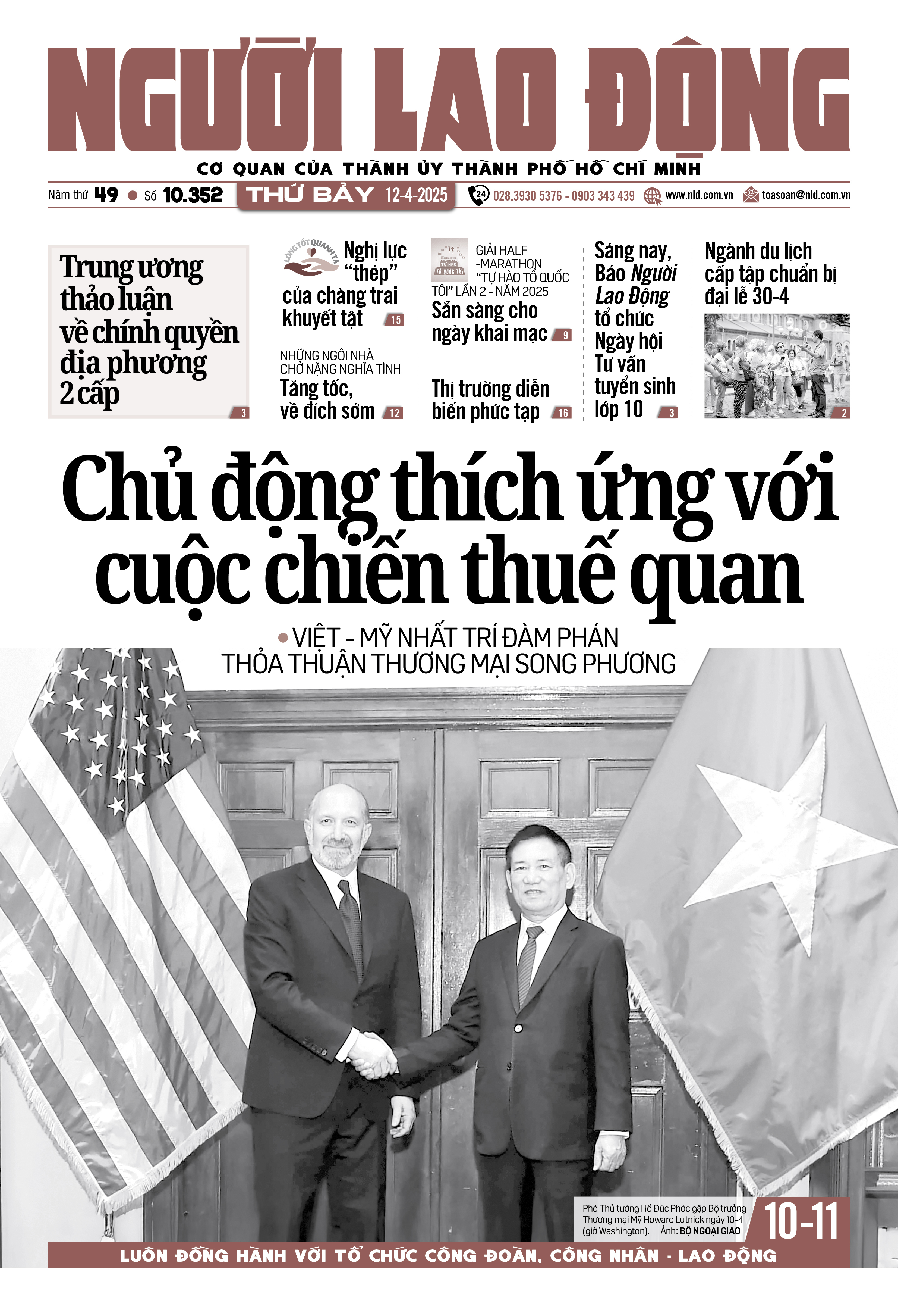 Báo in ngày 12-4: Chủ động thích ứng với cuộc chiến thuế quan- Ảnh 1.