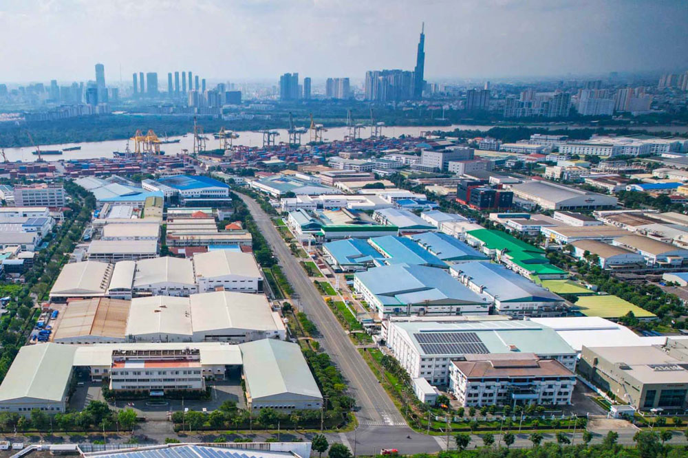 KCX Tân Thuận hình thành từ vùng đất sình lầy và tạo ra nhiều giá trị. Ảnh: HOÀNG TRIỀU