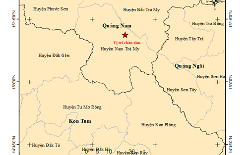 Một buổi sáng xảy ra 2 trận động đất tại Kon Tum và Quảng Nam