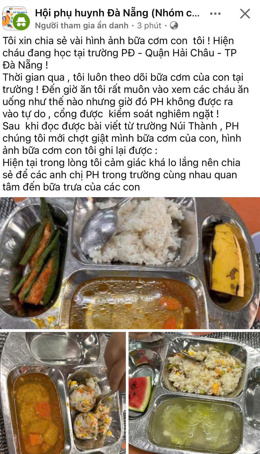 Đà Nẵng lại xuất hiện hình ảnh "bữa ăn bán trú lèo tèo"- Ảnh 1.