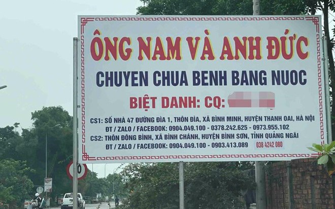 Từ H&agrave; Nội v&agrave;o Quảng Ng&atilde;i quảng c&aacute;o chữa bệnh bằng nước