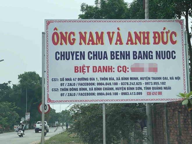 Từ Hà Nội vào Quảng Ngãi quảng cáo chữa bệnh bằng nước- Ảnh 1.