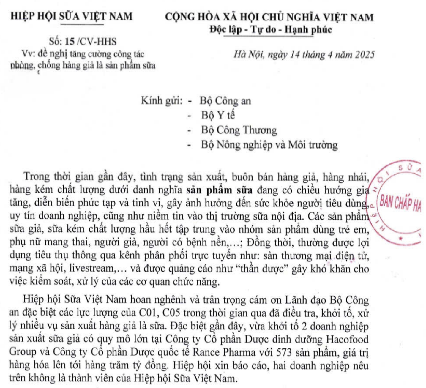 Vụ sữa giả: Hiệp hội sữa gửi c&ocirc;ng văn tới 4 bộ- Ảnh 3.
