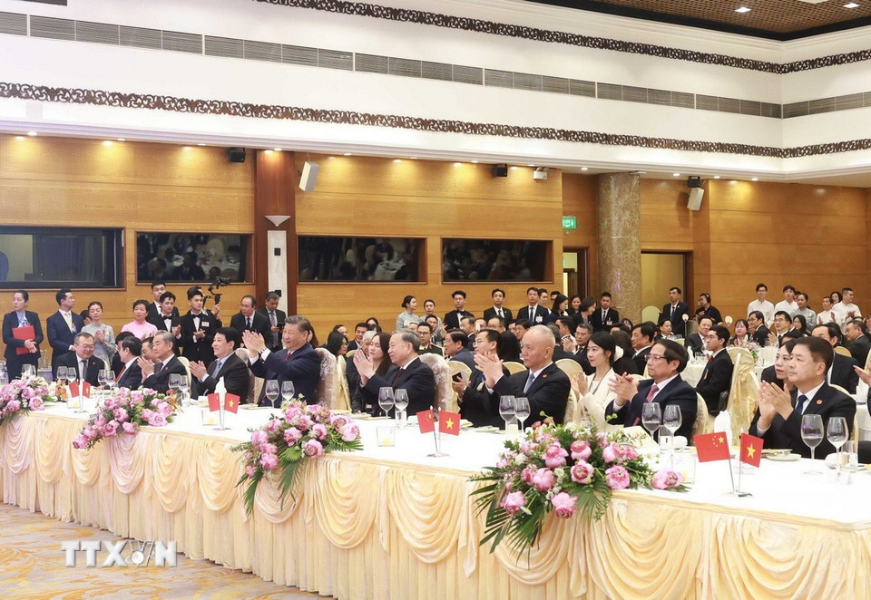 Chiêu đãi chào mừng Tổng Bí thư, Chủ tịch nước Trung Quốc Tập Cận Bình- Ảnh 6.