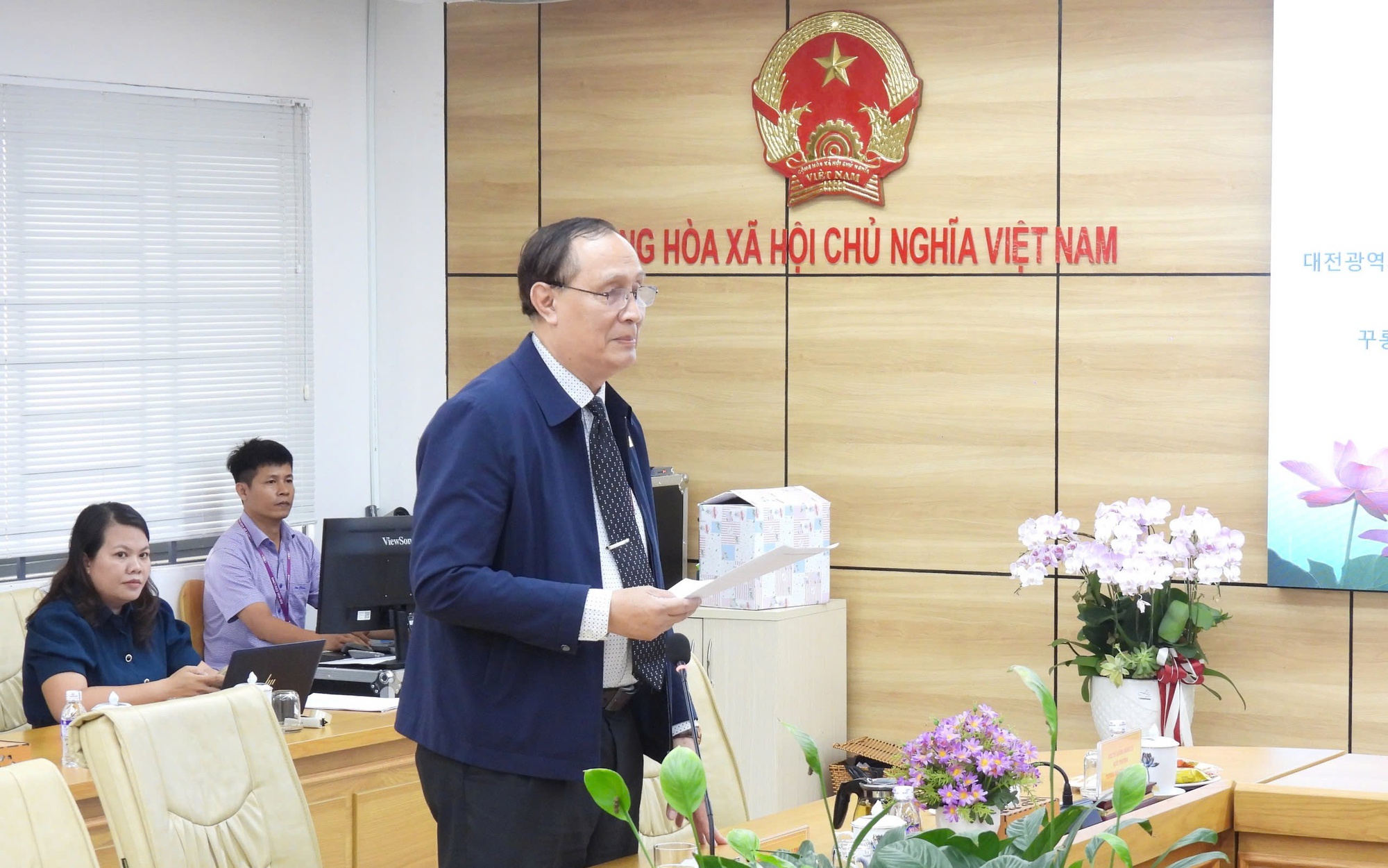 Trường ĐH Cửu Long làm việc với lãnh đạo thành phố ở Hàn Quốc