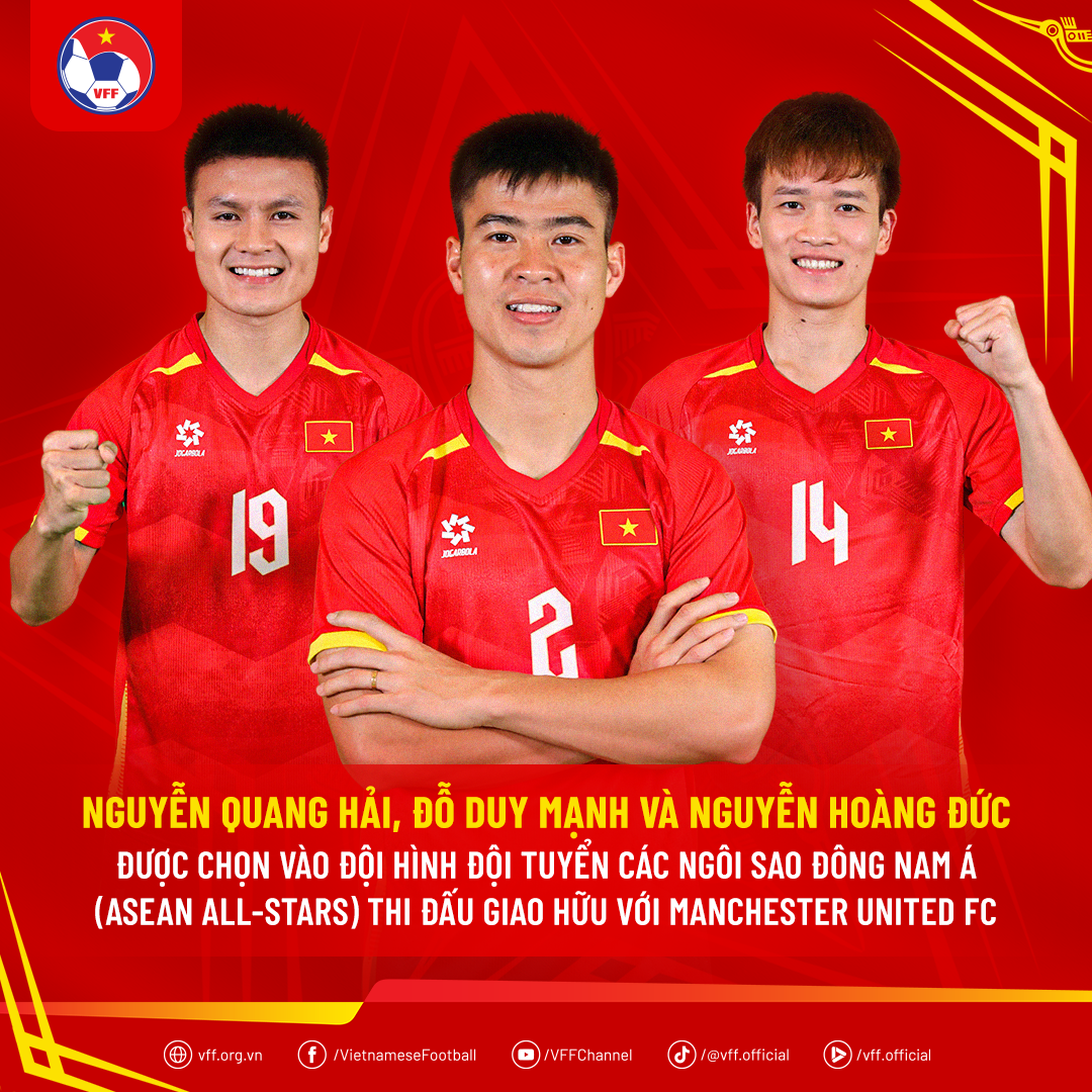 Duy Mạnh, Quang Hải, Hoàng Đức sẽ đối đầu Man United- Ảnh 1.
