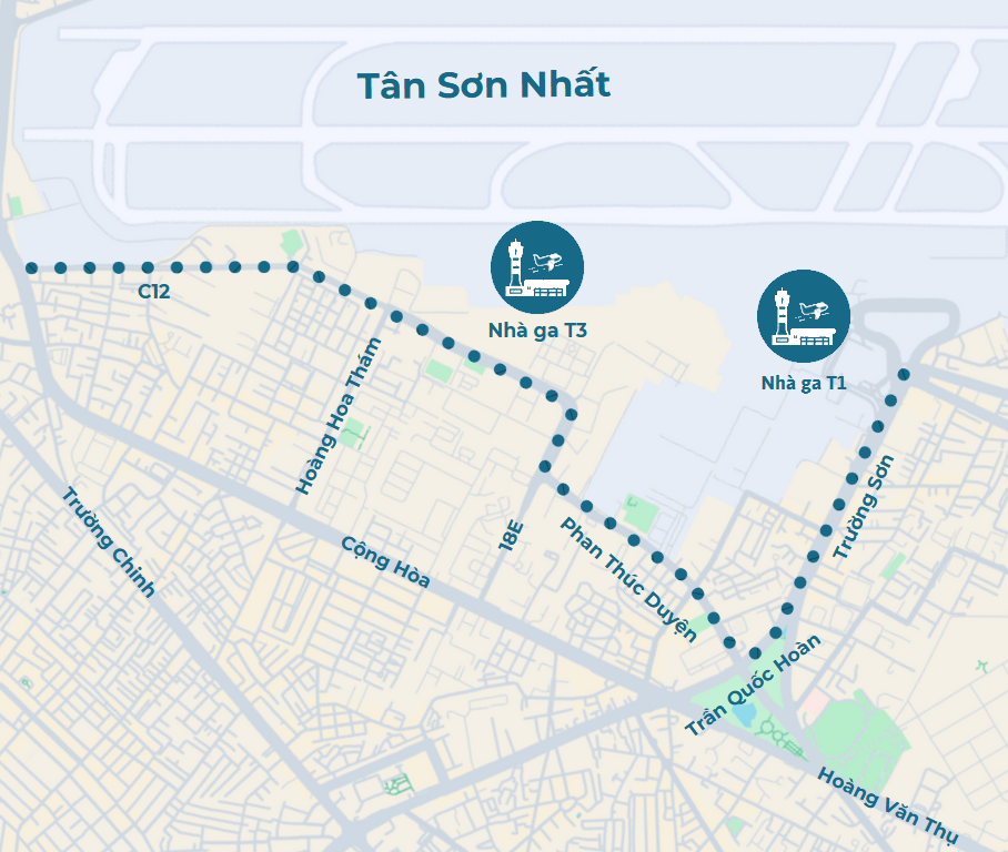 Vị trí nhà ga T3 sân bay Tân Sơn Nhất