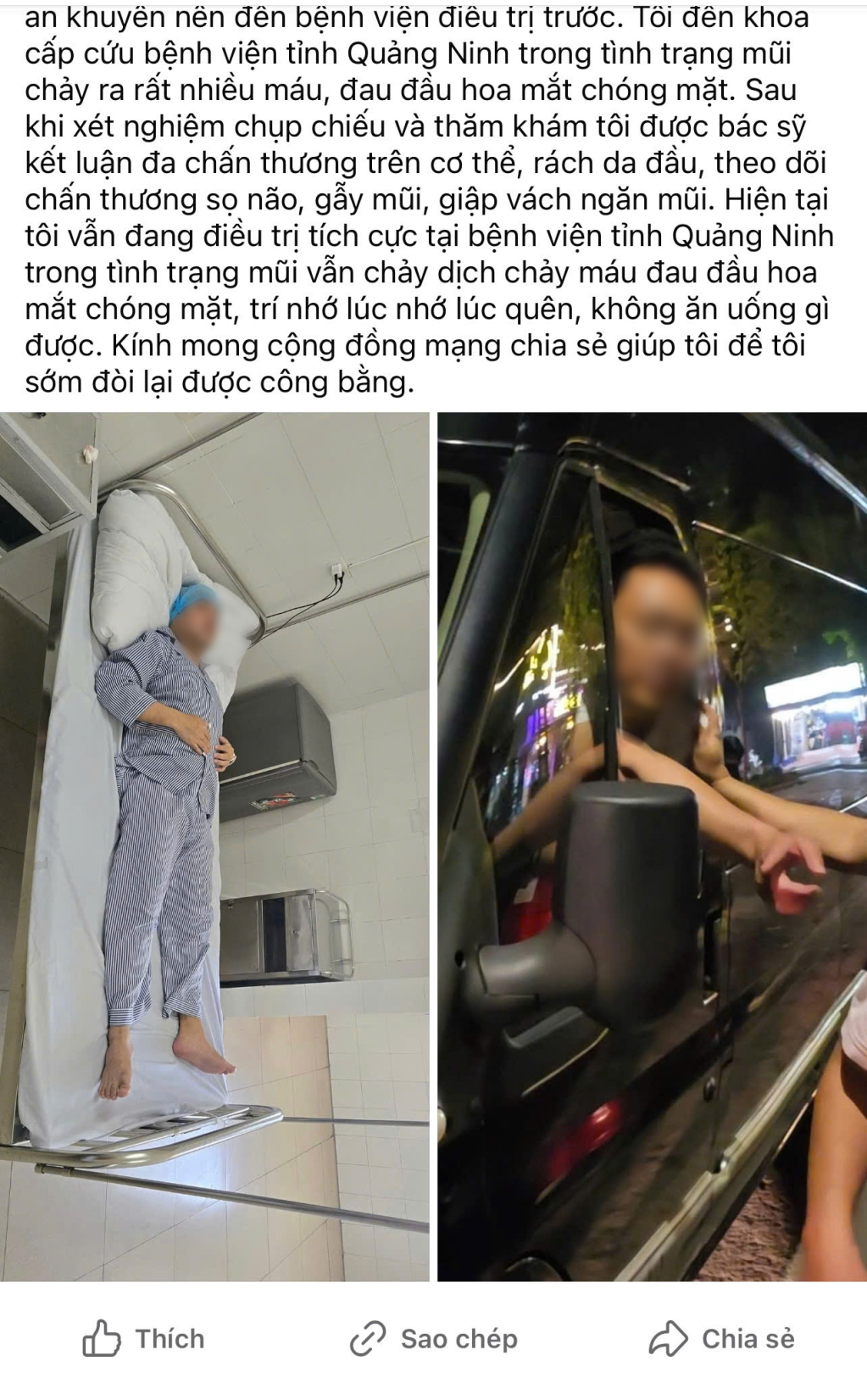 Xác minh vụ xô xát giữa 2 tài xế làm một người vỡ mũi nhập viện- Ảnh 1.
