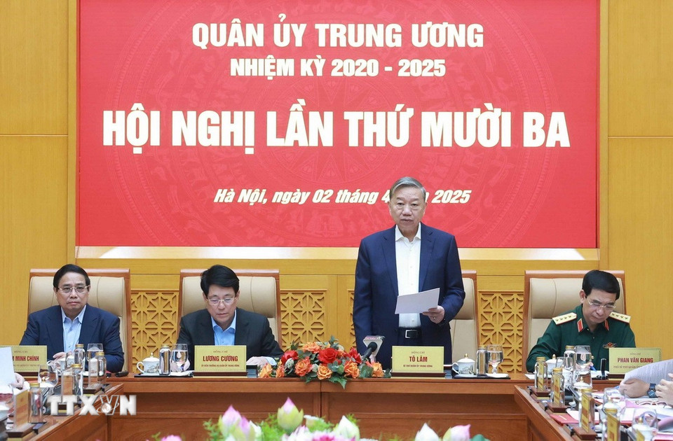 Tổng Bí thư Tô Lâm chủ trì Hội nghị Quân ủy Trung ương- Ảnh 1.