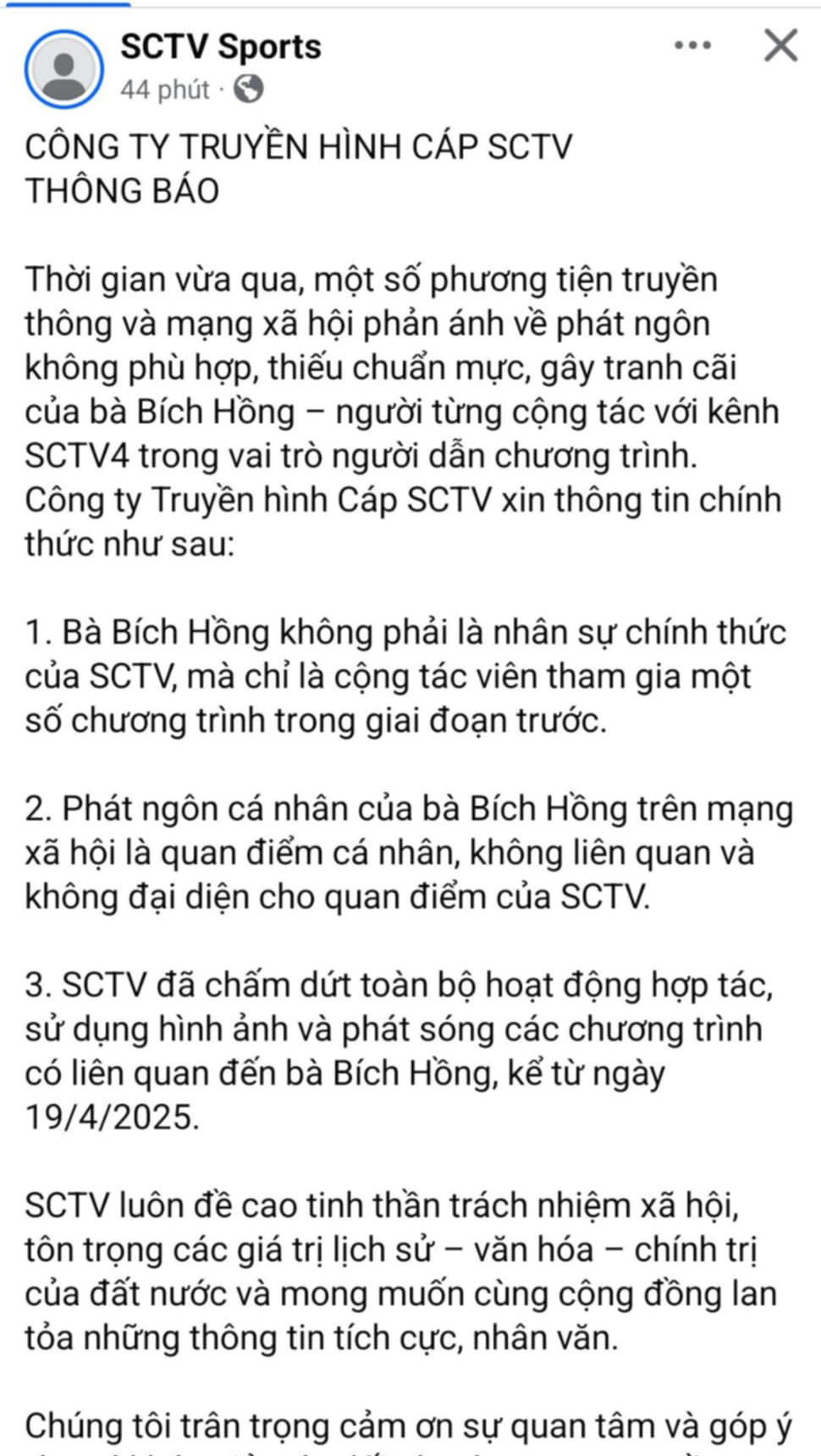 MC Bích Hồng xin lỗi sau phát ngôn gây sốc
- Ảnh 2.