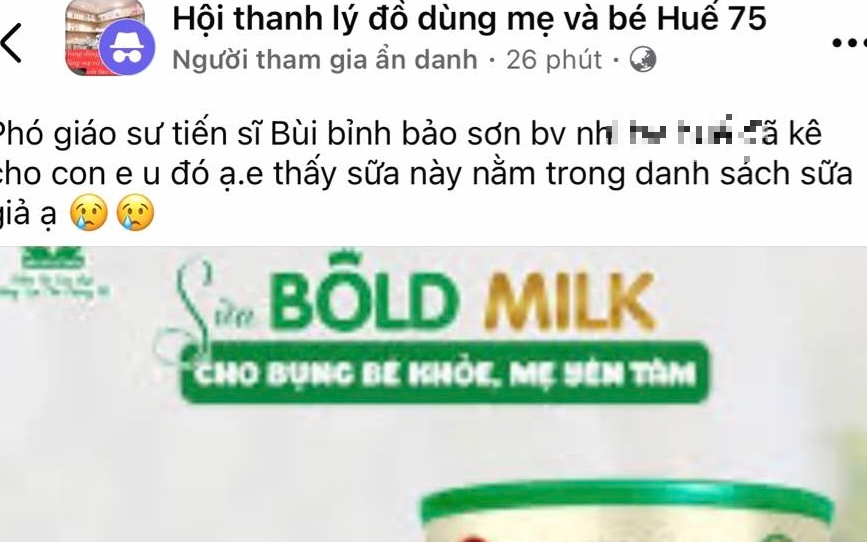 Bị tố bán sữa giả, bác sĩ phòng khám tư ở Huế nói gì?