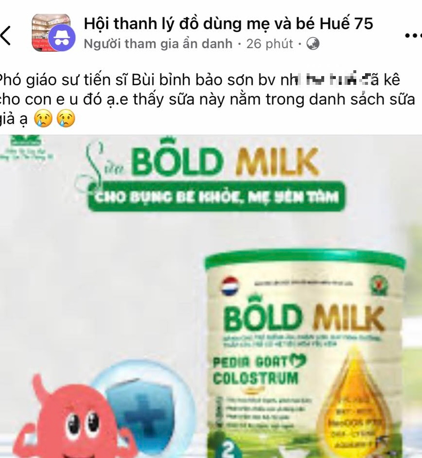 Bị tố bán sữa giả, bác sĩ phòng khám tư ở Huế nói gì?- Ảnh 1.