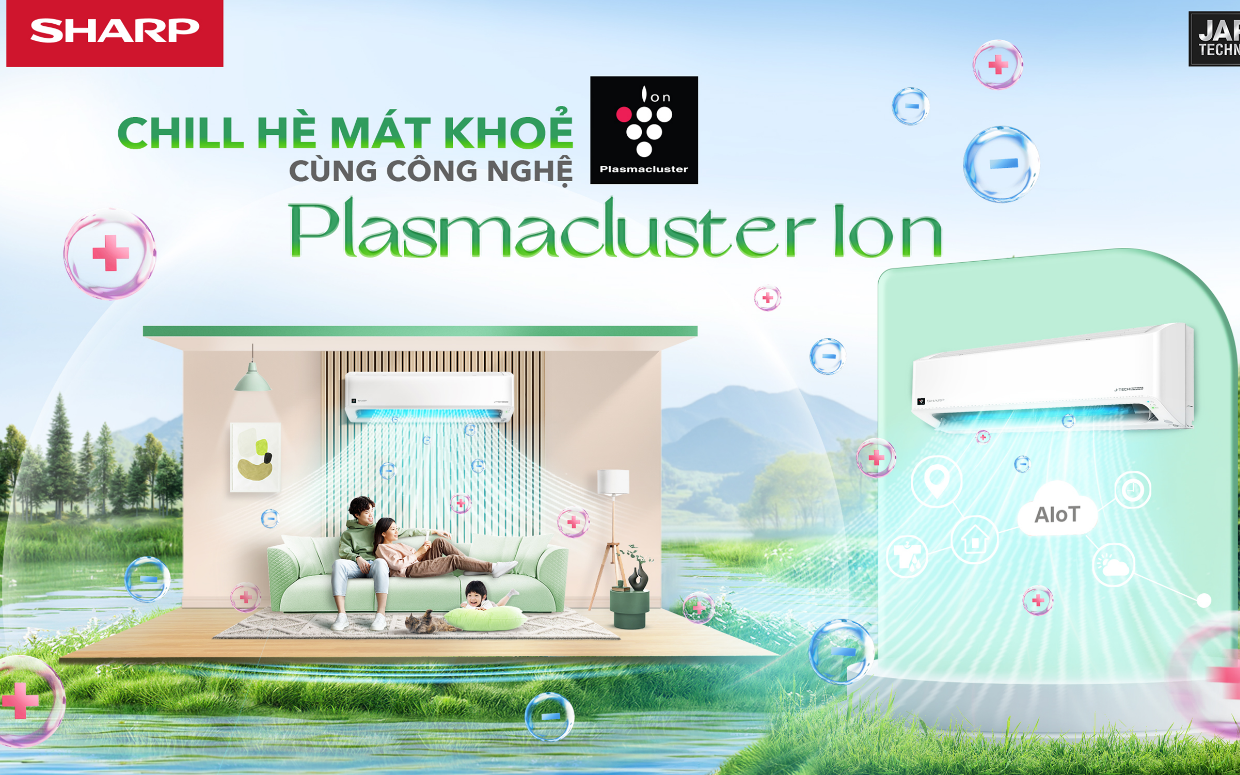 Công nghệ diệt khuẩn plasmacluster ion từ điều hoà Sharp