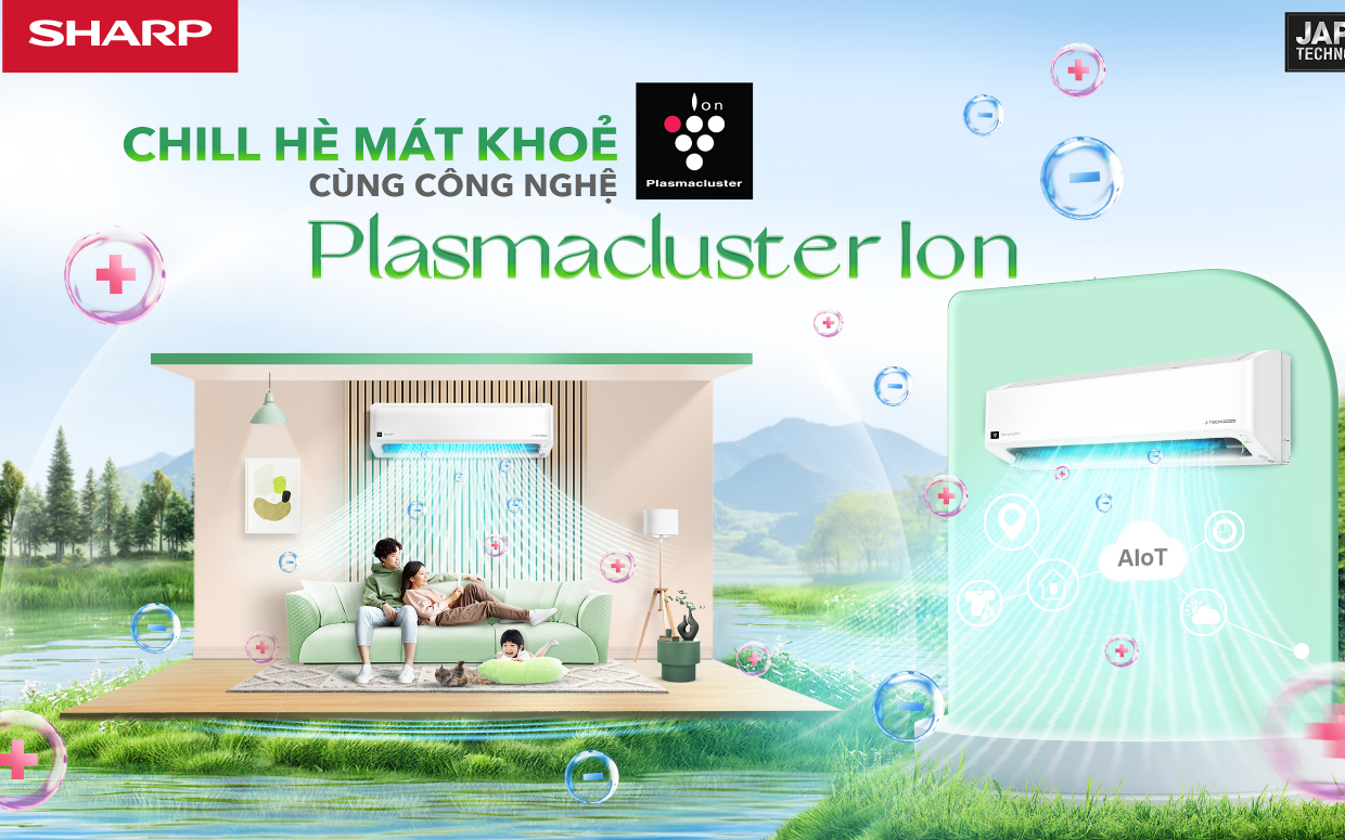Công nghệ diệt khuẩn plasmacluster ion từ điều hoà Sharp