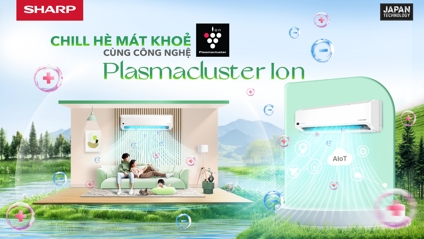 C&ocirc;ng nghệ diệt khuẩn plasmacluster ion từ điều ho&agrave; Sharp- Ảnh 1.