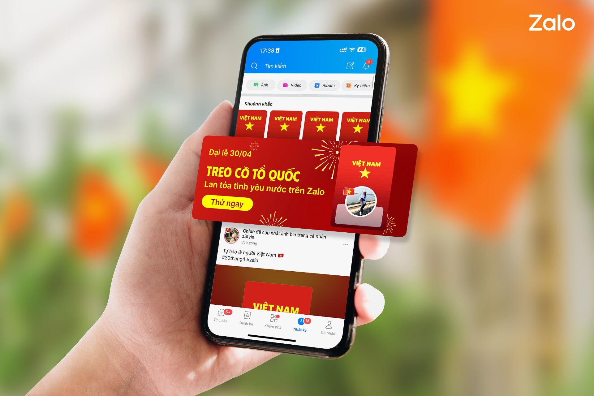 Cả triệu người dùng Zalo "treo cờ Tổ quốc" mừng Đại lễ 30-4 - Ảnh 3.
