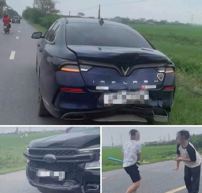 Tài xế ôtô dùng gậy bóng chày giải quyết va chạm giao thông - Ảnh 1.