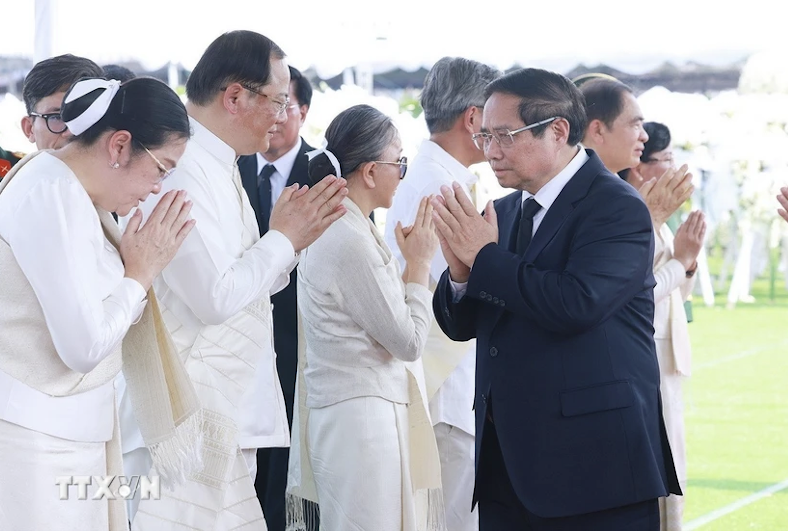 Thủ tướng Phạm Minh Chính dự Lễ truy điệu nguyên Chủ tịch Khamtay Siphandone- Ảnh 1.