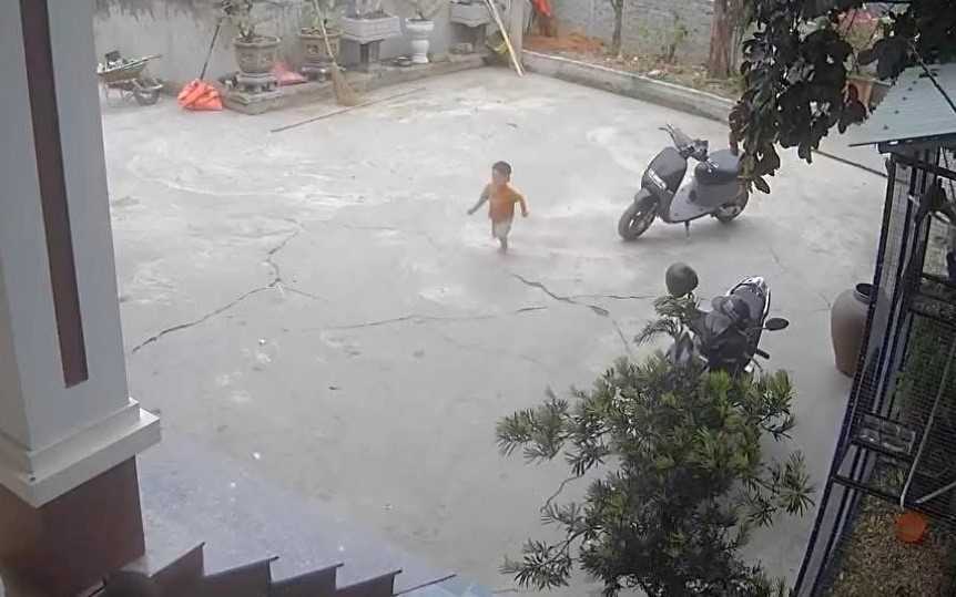 VIDEO: Bé trai gần 3 tuổi gọi người lớn cứu bạn rơi xuống ao