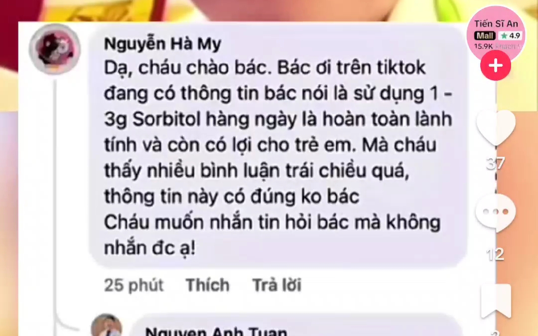 PGS-TS-BS Nguyễn Anh Tuấn lên tiếng vụ việc "Sorbitol có lợi cho trẻ em"