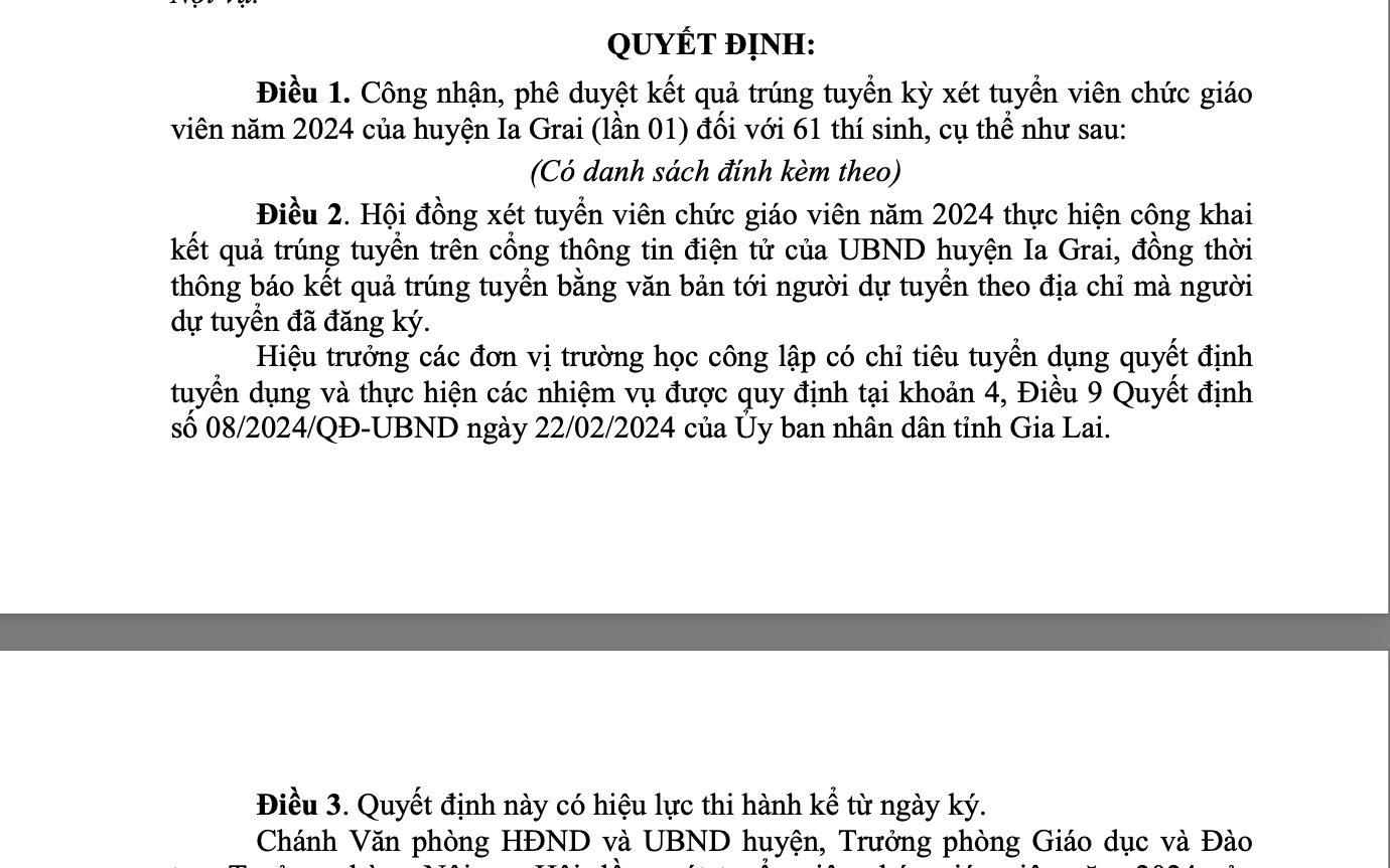 Đã có yêu cầu tạm dừng, một huyện ở Gia Lai vẫn bất chấp tuyển dụng 61 viên chức
