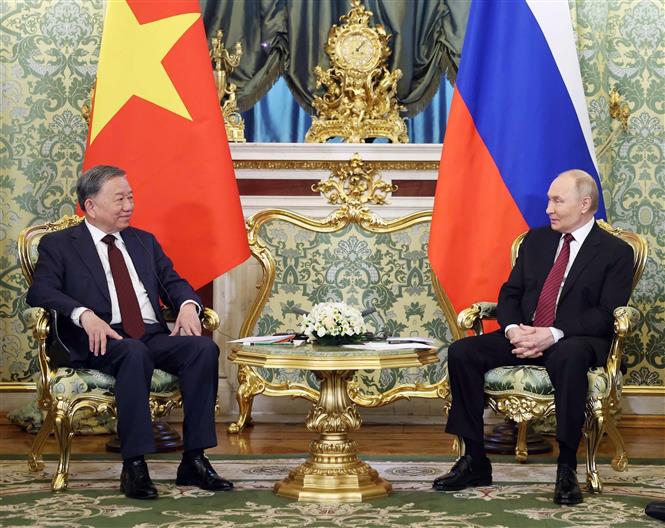 Tổng Bí thư Tô Lâm hội đàm hẹp với Tổng thống Nga Vladimir Putin- Ảnh 4.