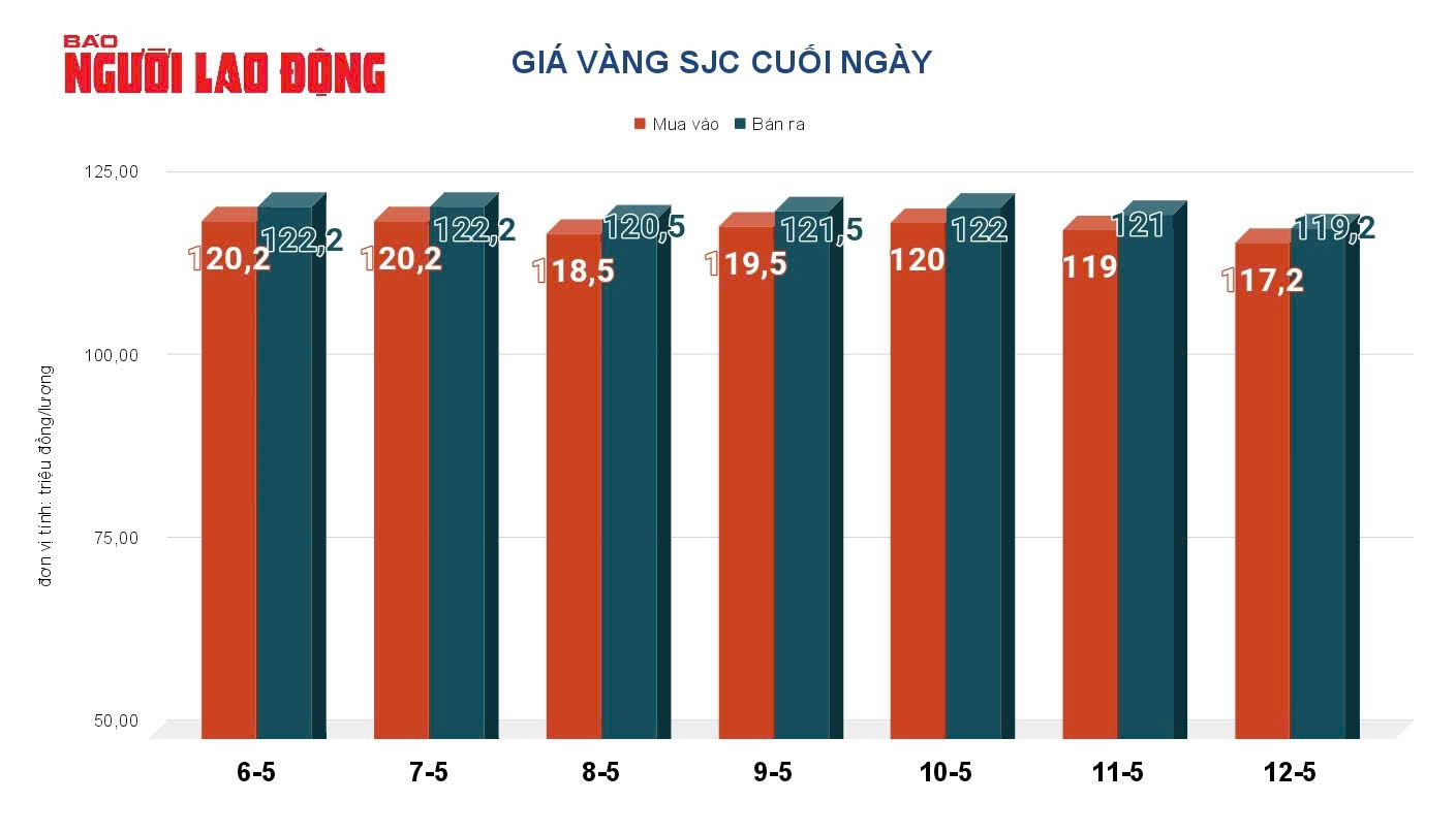 Gi&aacute; v&agrave;ng h&ocirc;m nay, 13-5: Sụt giảm mạnh mẽ  - Ảnh 2.