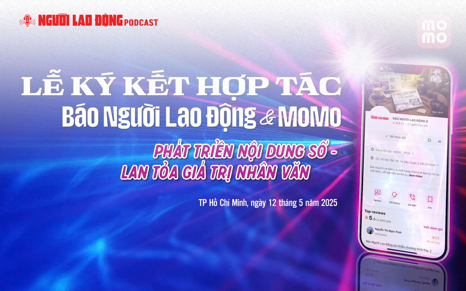Báo Người Lao Động ký kết hợp tác với Momo