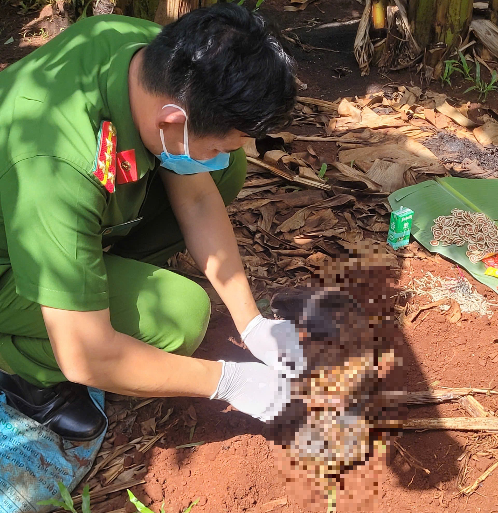 Ph&aacute;t hiện thi thể trẻ sơ bọc trong t&uacute;i đen vứt ở vườn chuối - Ảnh 2.