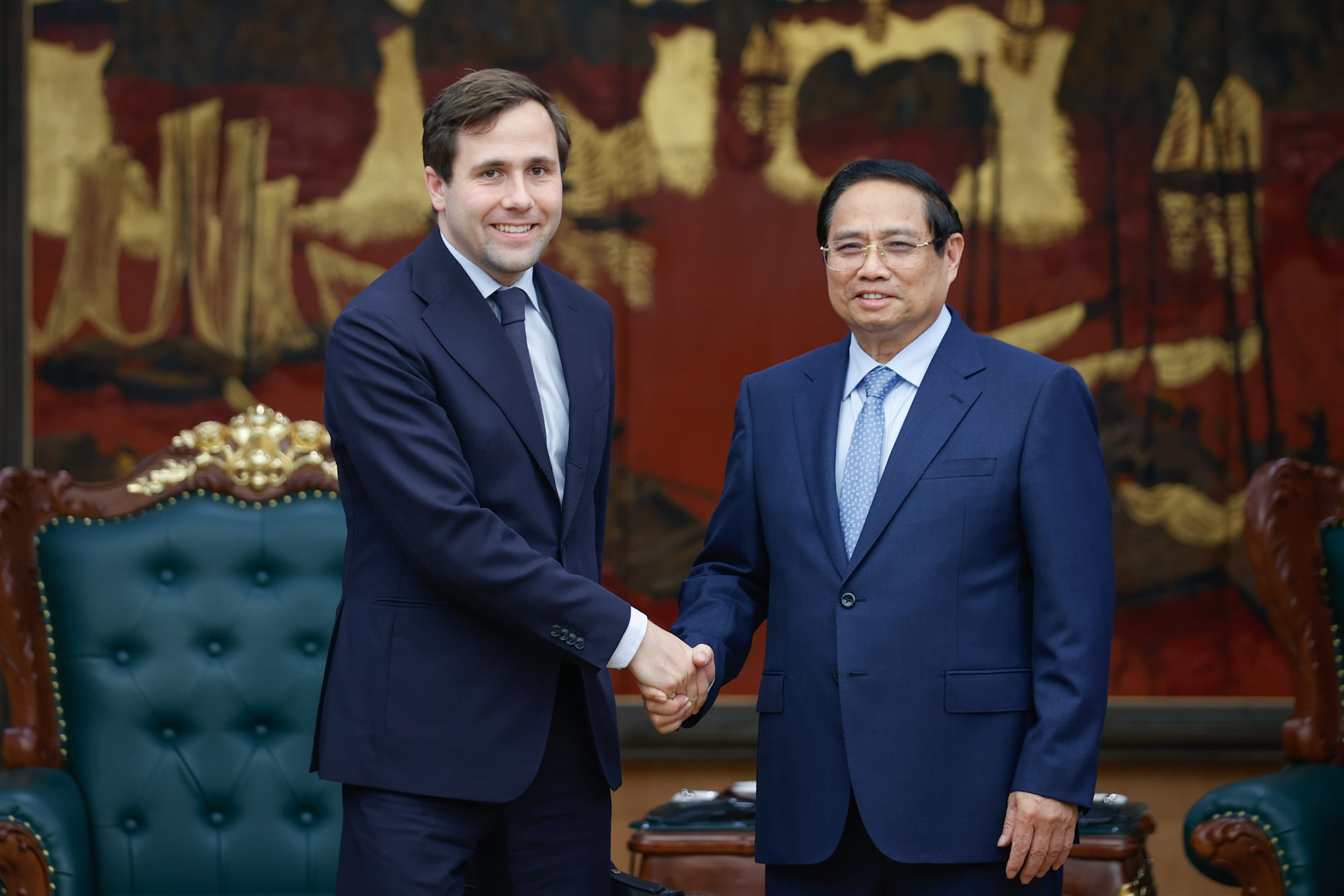 Gặp Bộ trưởng Thụy Điển, Thủ tướng nhắc kỷ niệm s&acirc;u sắc trong bộ phim "Victory Viet Nam"- Ảnh 1.