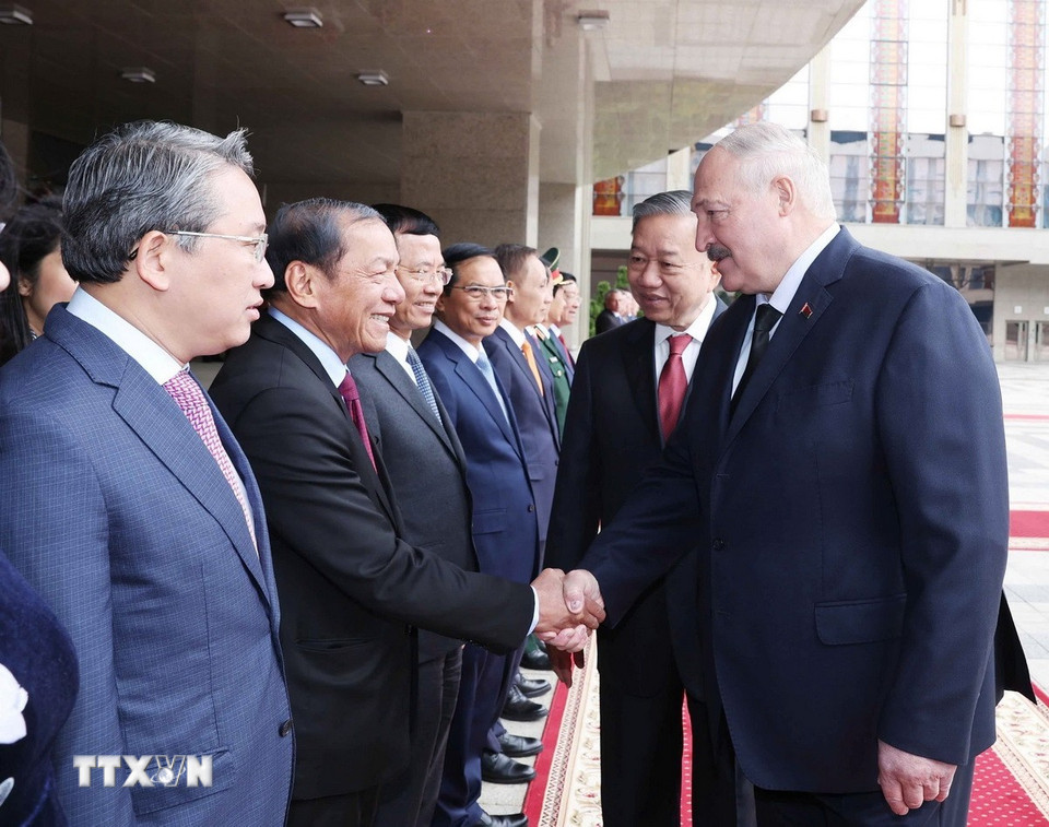 Lễ đón Tổng Bí thư Tô Lâm thăm cấp Nhà nước Cộng hòa Belarus - Ảnh 9.