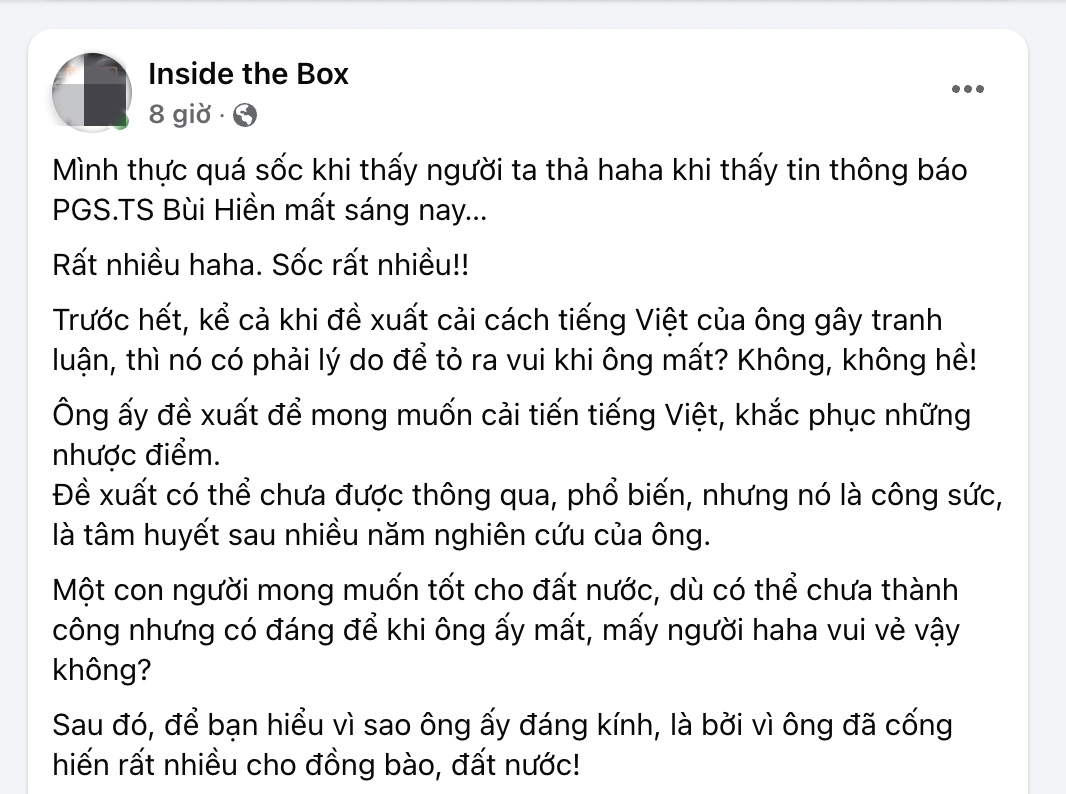 Thái độ vô cảm trước một trí thức vừa nằm xuống - Ảnh 1.