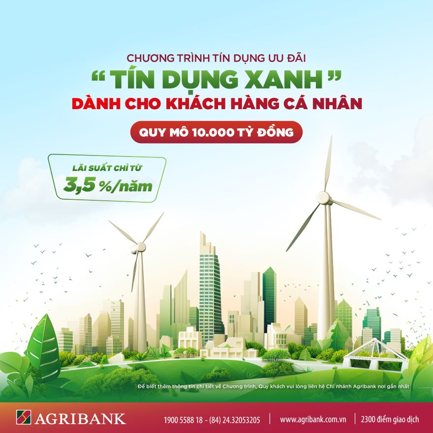 Agribank dành 10.000 tỉ đồng cho vay ưu đãi “Tín dụng xanh”- Ảnh 1.