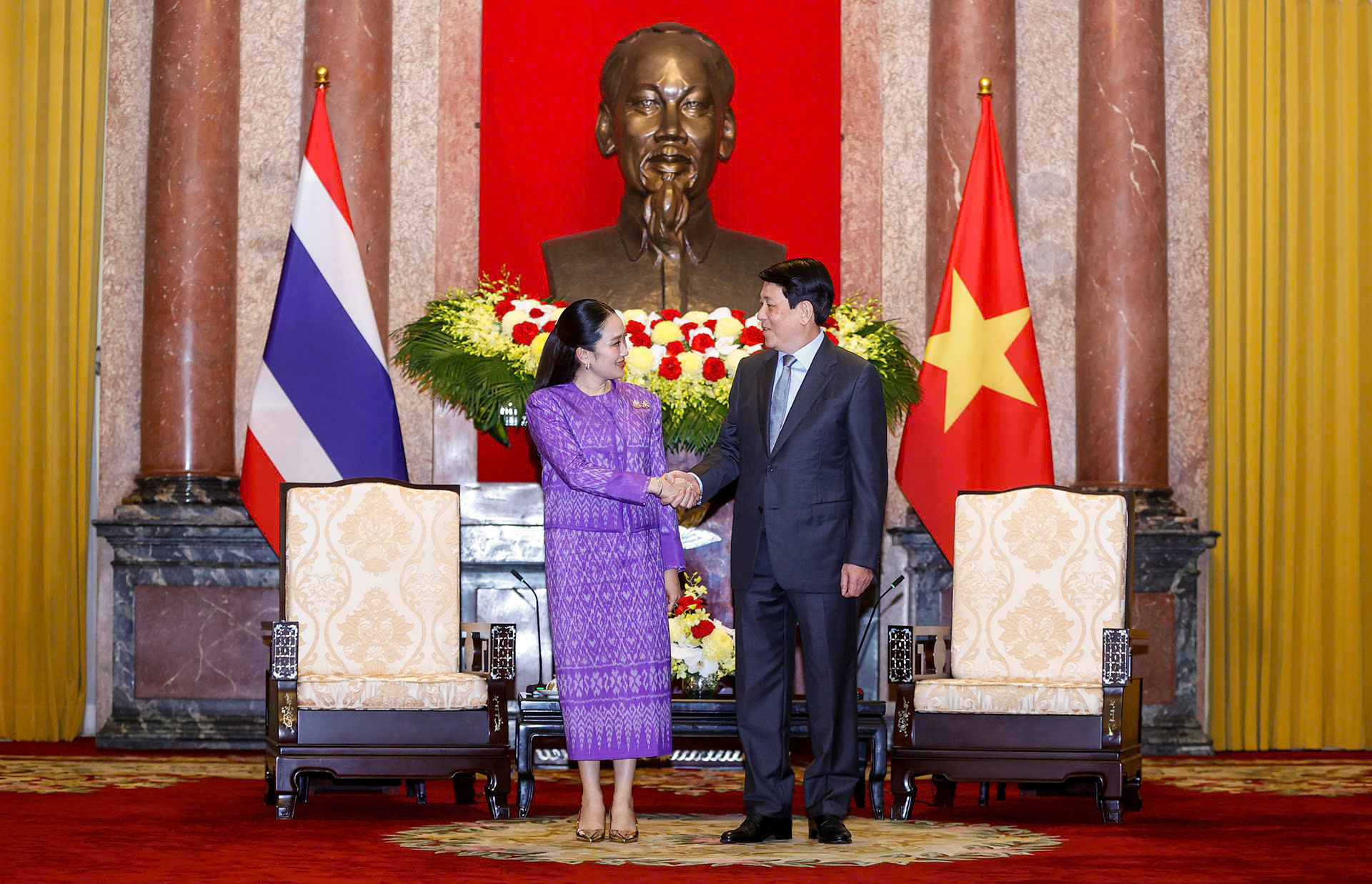 Chủ tịch nước Lương Cường tiếp Thủ tướng Th&aacute;i Lan Paetongtarn Shinawatra- Ảnh 3.