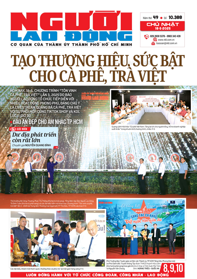 Báo in ngày 18-5: Livestream quảng bá cà phê, trà Việt - Ảnh 1.