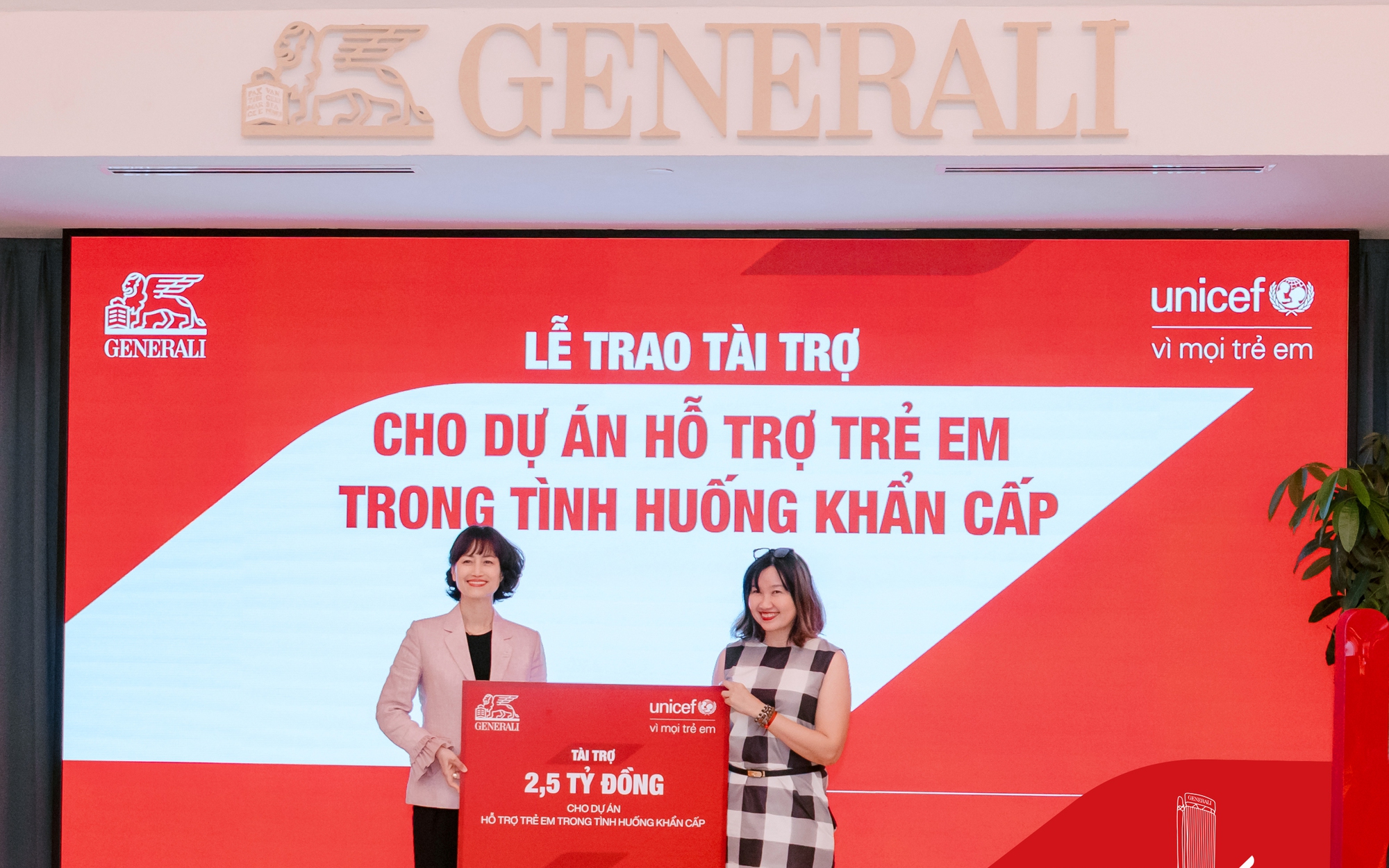 Tập đoàn Generali tài trợ 2,5 tỉ đồng cho dự án bảo vệ trẻ em