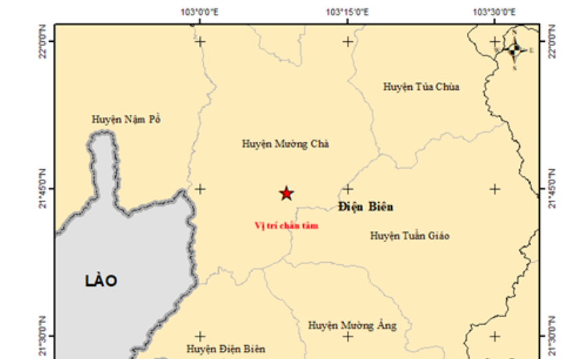 Điện Biên lại vừa xảy ra động đất