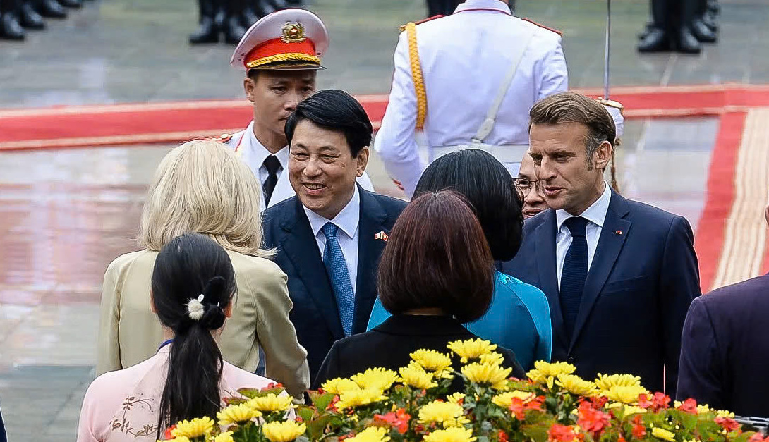 Lễ đón Tổng thống Pháp Emmanuel Macron thăm cấp Nhà nước tới Việt Nam - Ảnh 14.