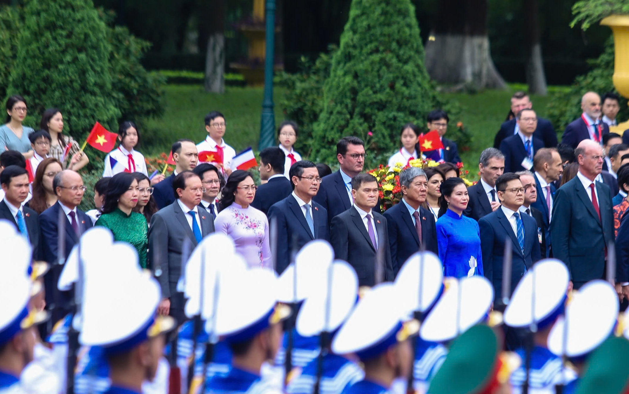 Lễ đón Tổng thống Pháp Emmanuel Macron thăm cấp Nhà nước tới Việt Nam - Ảnh 16.
