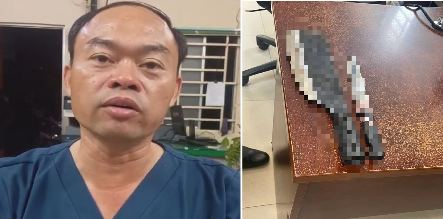 CLIP: Nam b&aacute;c sĩ đuổi mọi người ra ngo&agrave;i rồi ch&eacute;m đồng nghiệp trong ph&ograve;ng kh&aacute;m- Ảnh 1.