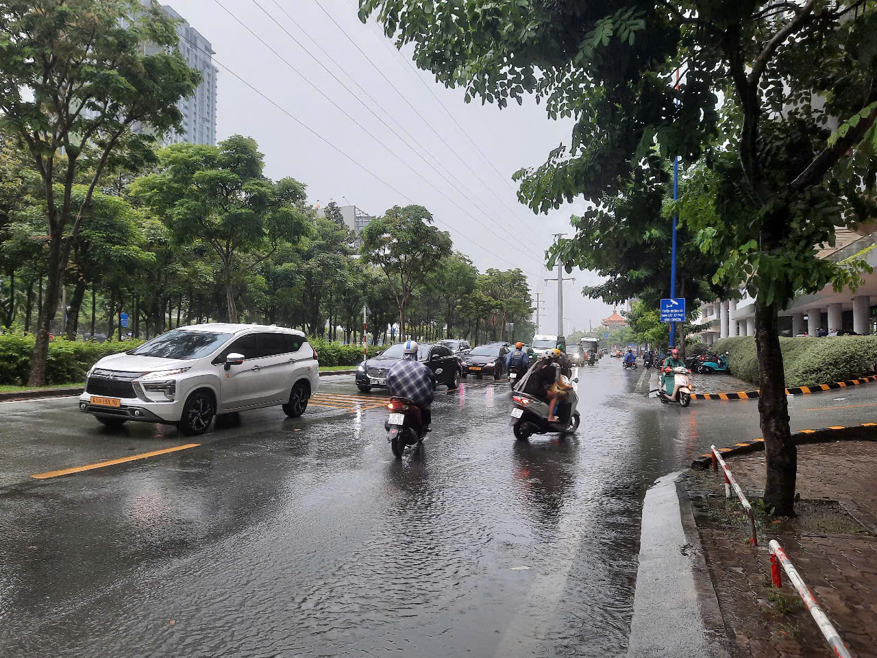 TP HCM mưa như trút nước, đã có nơi ngập cục bộ - Ảnh 3.