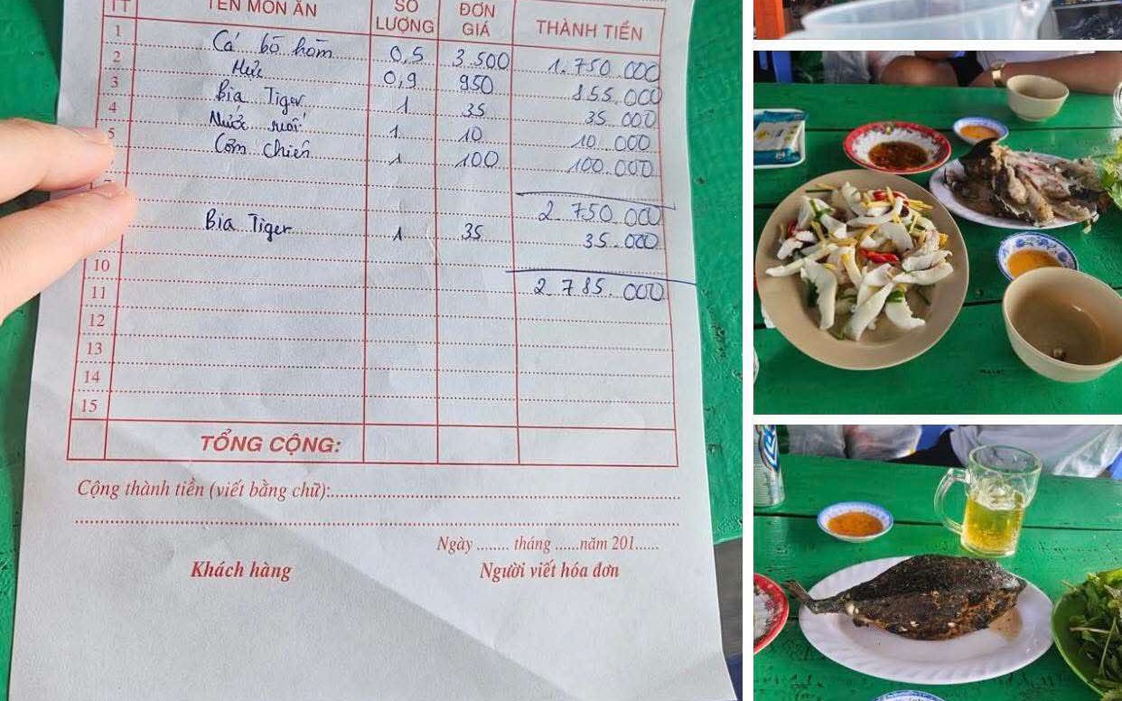 Mạng xã hội lại dậy sóng với hoá đơn thể hiện “cá bò hòm 3,5 triệu đồng/kg” ở Nha Trang