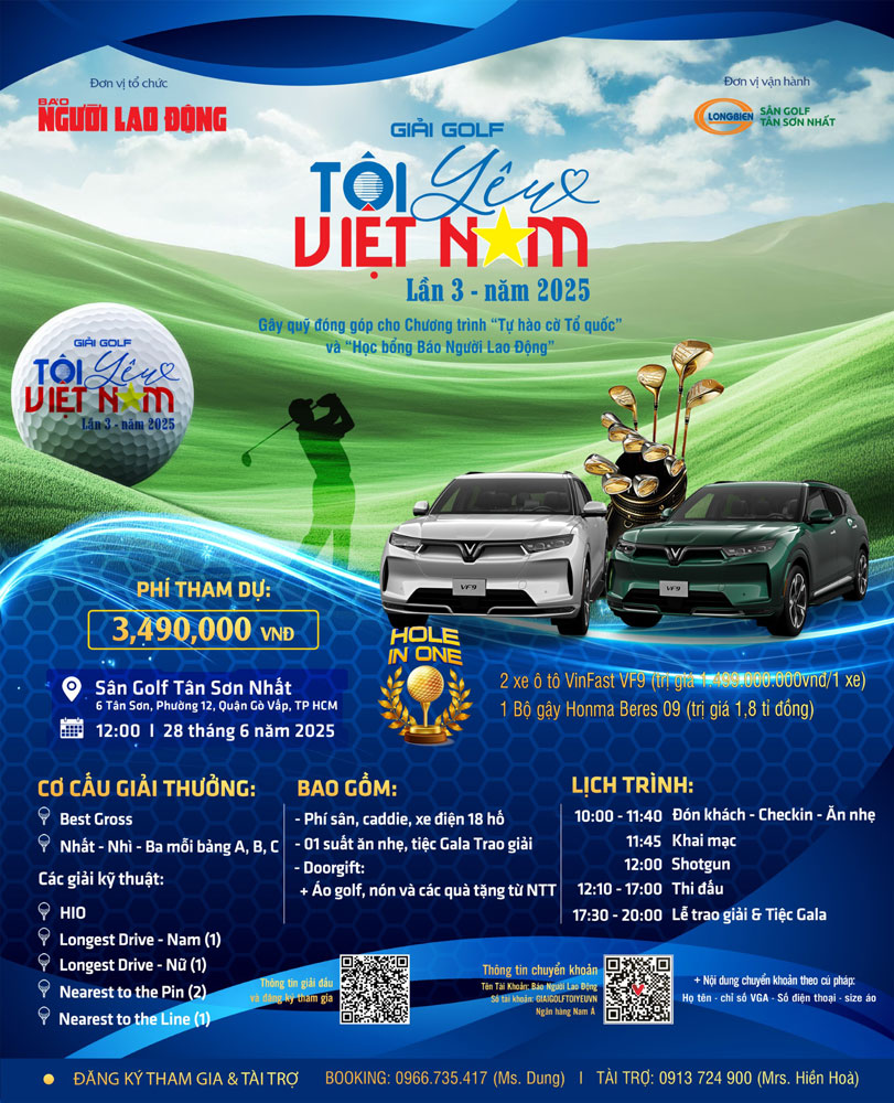 Giải Golf "Tôi yêu Việt Nam": Giảm phí đăng ký, tăng giải thưởng - Ảnh 1.