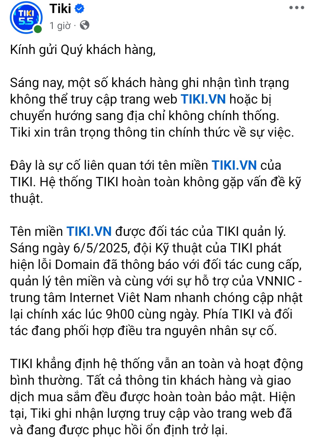 Tiki l&ecirc;n tiếng sau khi website bất ngờ bị chuyển hướng sang trang web c&aacute; độ- Ảnh 1.