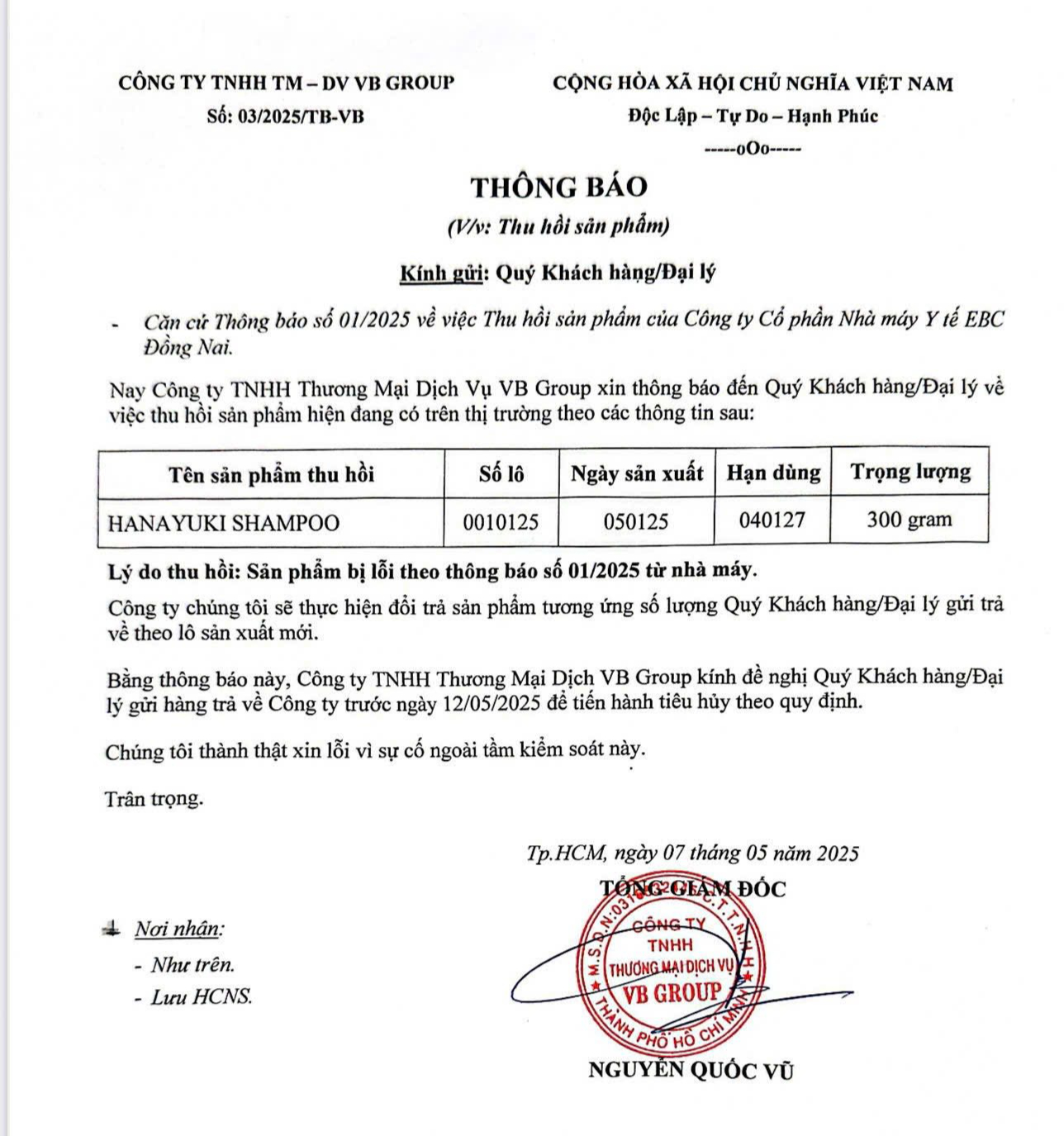 Dầu gội Hanayuki "thuần tự nhi&ecirc;n" từng được ca sĩ Đo&agrave;n Di Băng quảng c&aacute;o bị thu hồi v&igrave; l&yacute; do bất ngờ- Ảnh 4.